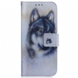 δερματινη θηκη Samsung Galaxy M13 με κορδονι Strappy Watercolor Dog