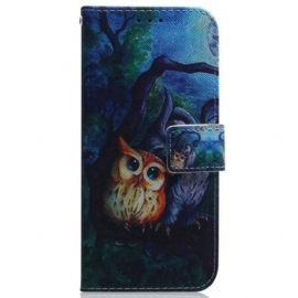 Κάλυμμα Samsung Galaxy M13 με κορδονι Ζωγραφική Με Strappy Owls