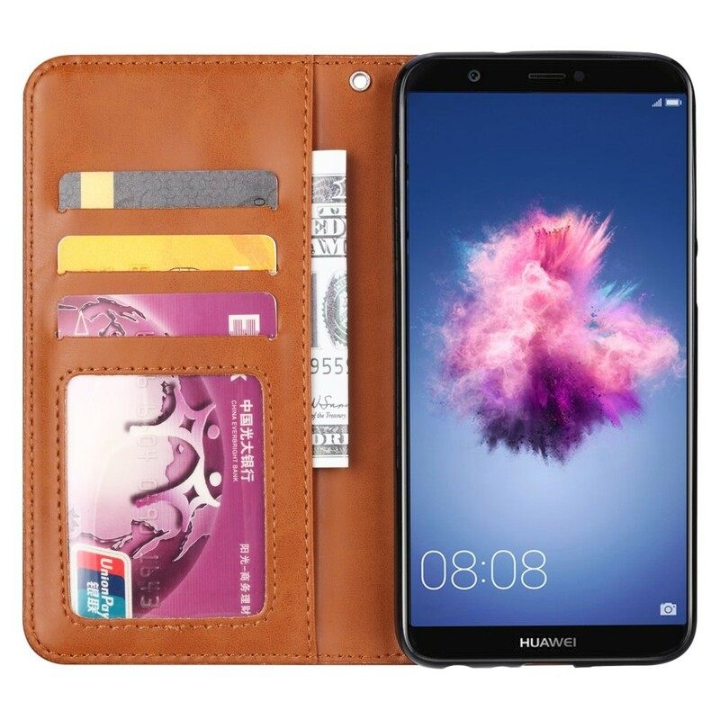 θηκη κινητου Huawei P Smart Θήκη Flip Θήκη Κάρτας Από Συνθετικό Δέρμα