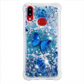 Θήκη Samsung Galaxy A10s Glitter Blue Butterflies