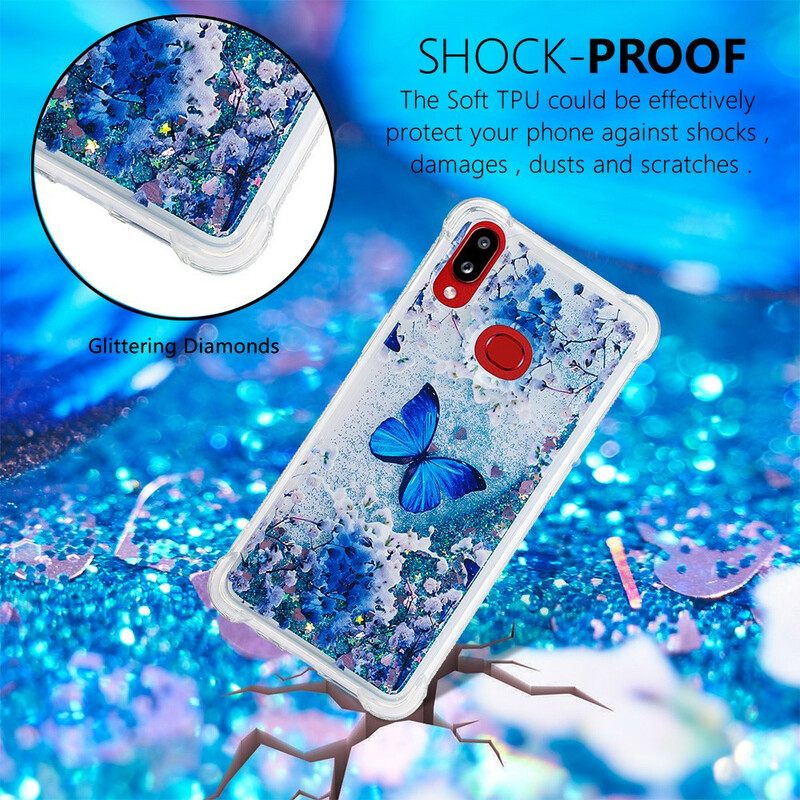Θήκη Samsung Galaxy A10s Glitter Blue Butterflies