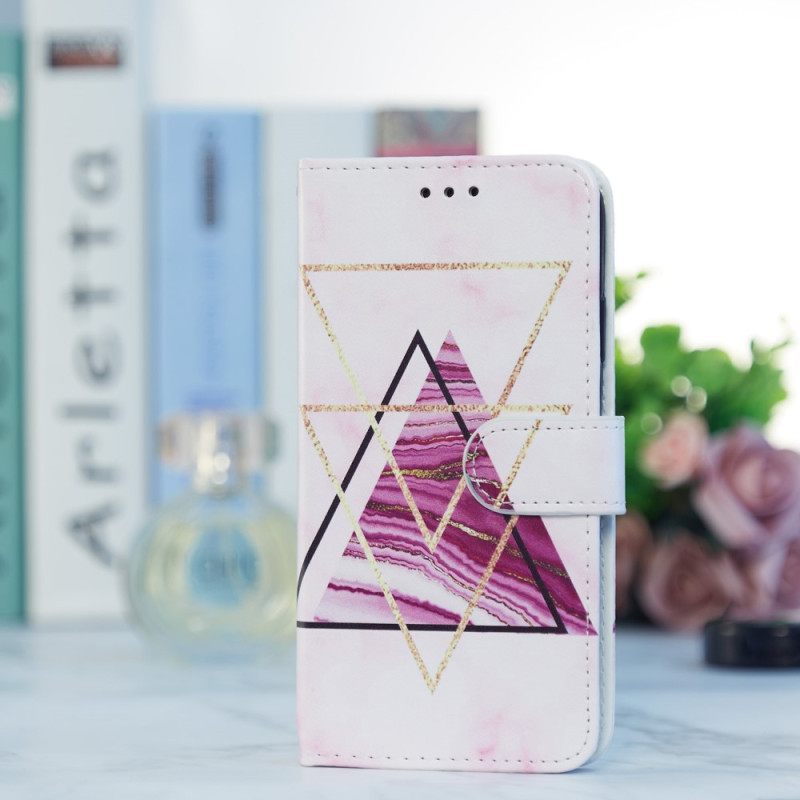 δερματινη θηκη Samsung Galaxy A54 5G με κορδονι Μάρμαρο Strappy Style