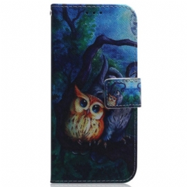 Κάλυμμα Samsung Galaxy A54 5G με κορδονι Ζωγραφική Με Strappy Owls