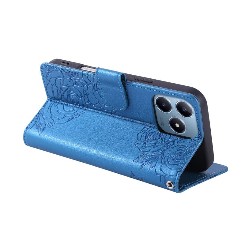 Δερματινη Θηκη Realme C63 Δαντέλα Λουλουδιών Σιλικόνης