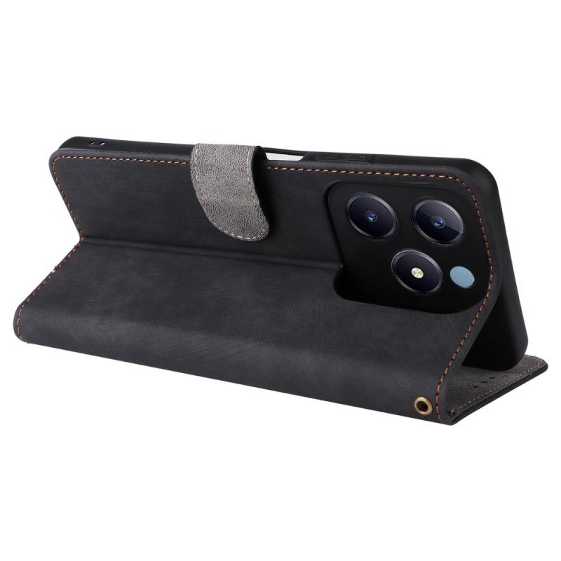 Θηκη Κινητου Realme C63 Θήκες Κινητών Προστασία Rfid Εφέ Σουέτ Με Λουράκι