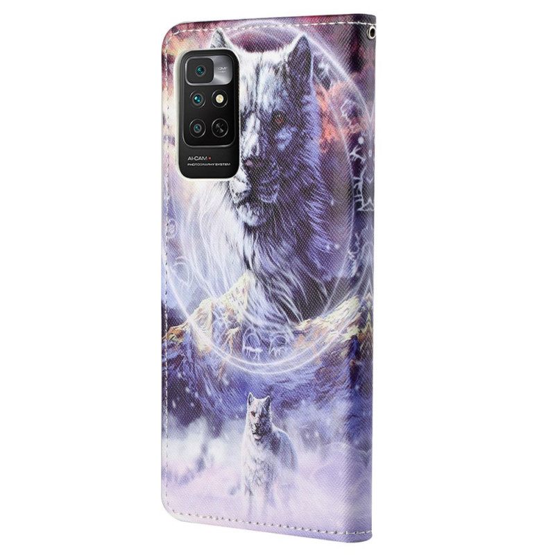 Κάλυμμα Xiaomi Redmi Note 11 / 11S Λύκος Τον Χειμώνα Με Κορδόνι