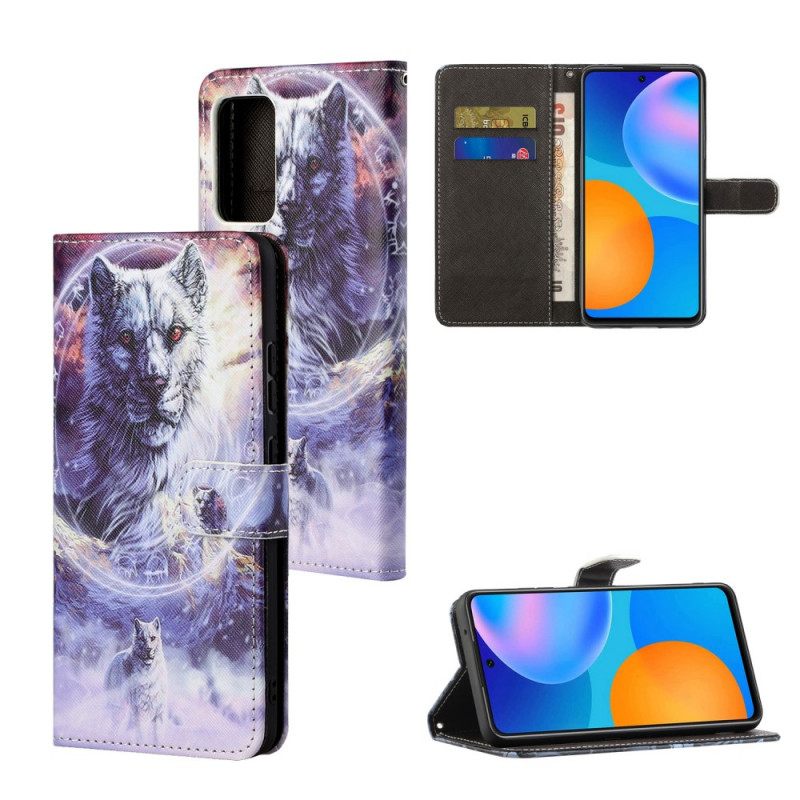 Κάλυμμα Xiaomi Redmi Note 11 / 11S Λύκος Τον Χειμώνα Με Κορδόνι