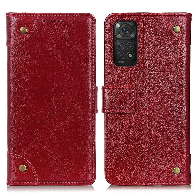 Κάλυμμα Xiaomi Redmi Note 11 / 11S Vintage Rivets Nappa Leather Style