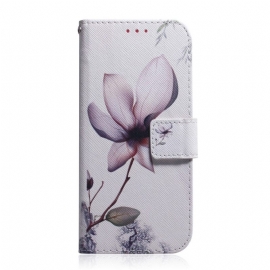 δερματινη θηκη Samsung Galaxy S22 Plus 5G Dusty Pink Flower