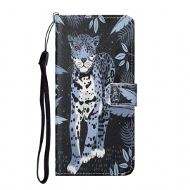 δερματινη θηκη Samsung Galaxy S22 Plus 5G με κορδονι Strappy Leopard