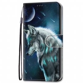 Κάλυμμα Samsung Galaxy S22 Plus 5G Λύκος Σελήνης Με Κορδόνι