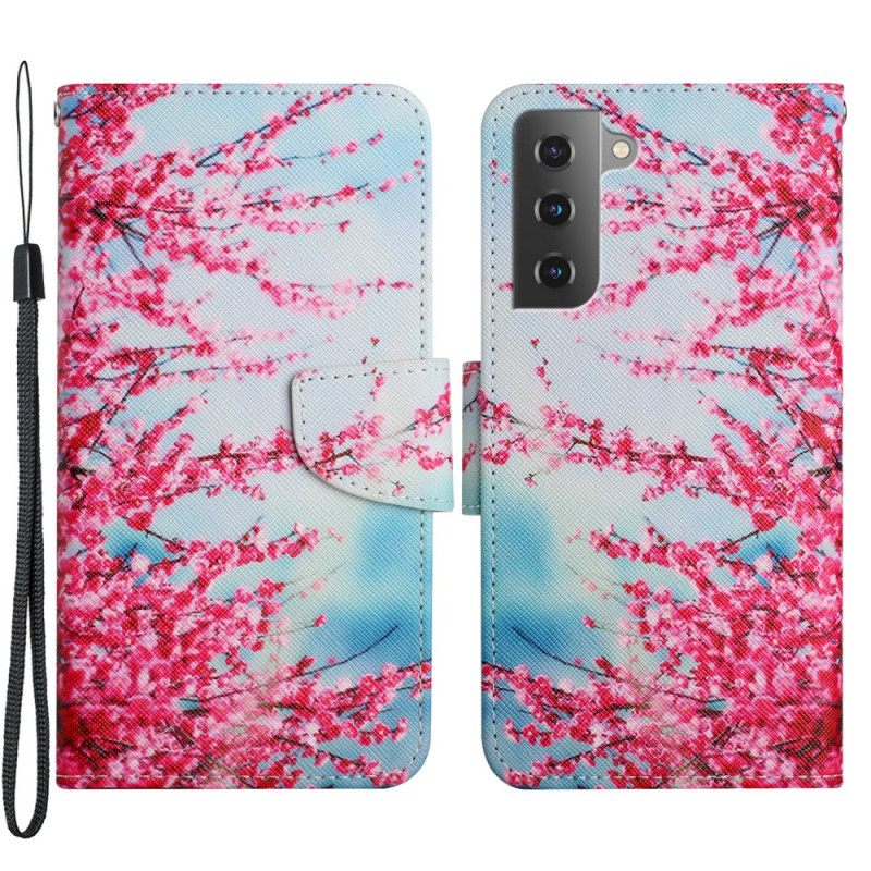 Κάλυμμα Samsung Galaxy S22 Plus 5G με κορδονι Κλαδί Ανθοφορίας Με Λουράκι