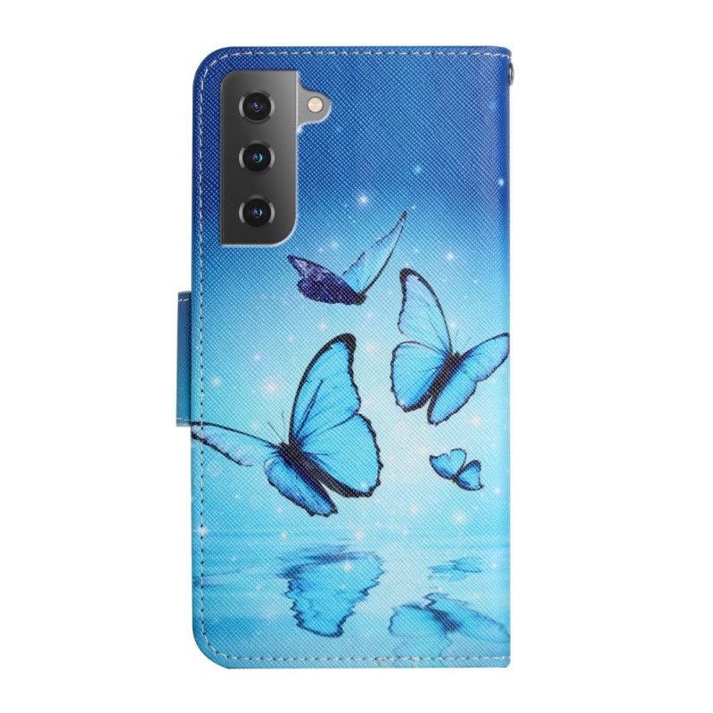 Κάλυμμα Samsung Galaxy S22 Plus 5G Μπλε Πεταλούδες