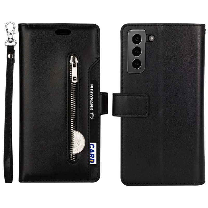 Κάλυμμα Samsung Galaxy S22 Plus 5G Πορτοφόλι Και Κορδόνι