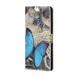 Θήκη Flip Samsung Galaxy S22 Plus 5G Blue Prestige Butterfly