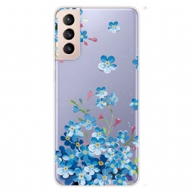 θηκη κινητου Samsung Galaxy S22 Plus 5G Μπλε Λουλούδια
