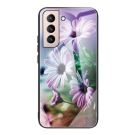 Θήκη Samsung Galaxy S22 Plus 5G Ρεαλιστικά Λουλούδια Από Σκληρυμένο Γυαλί