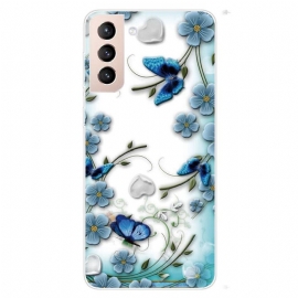 Θήκη Samsung Galaxy S22 Plus 5G Ρετρό Πεταλούδες Και Λουλούδια