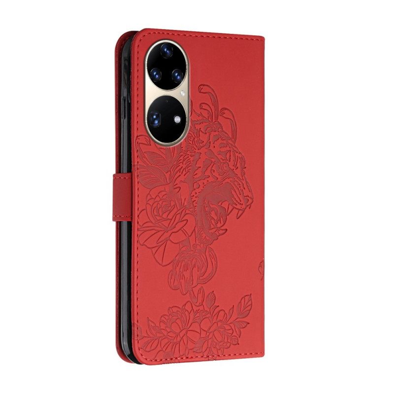 Κάλυμμα Huawei P50 Pro με κορδονι Μπαρόκ Λουρί Τίγρης