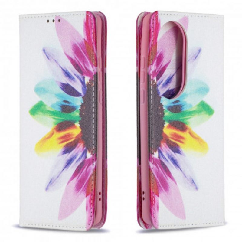θηκη κινητου Huawei P50 Pro Θήκη Flip Λουλούδι Ακουαρέλας