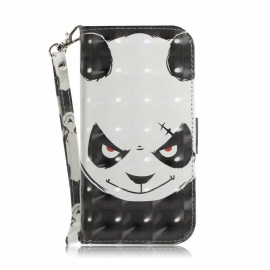 δερματινη θηκη Huawei P Smart Z / Honor 9X με κορδονι Angry Panda Με Strap
