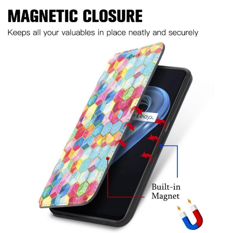 θηκη κινητου Realme 9i Θήκη Flip Caseoo Πολύχρωμο Γεωμετρικό Μοτίβο