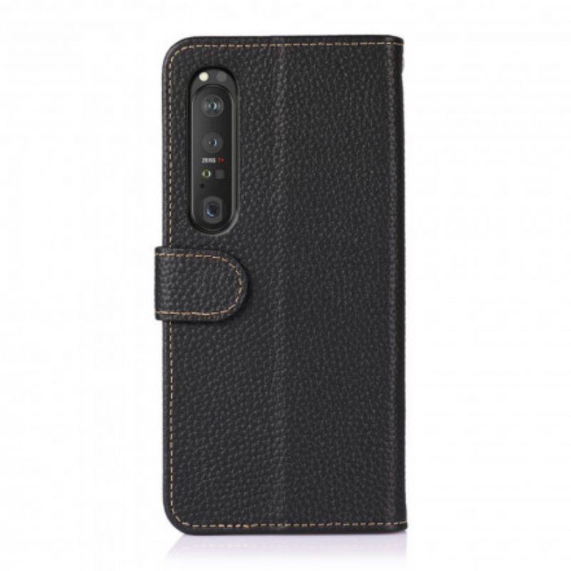 Κάλυμμα Sony Xperia 1 III Litchi Khazneh Δέρμα