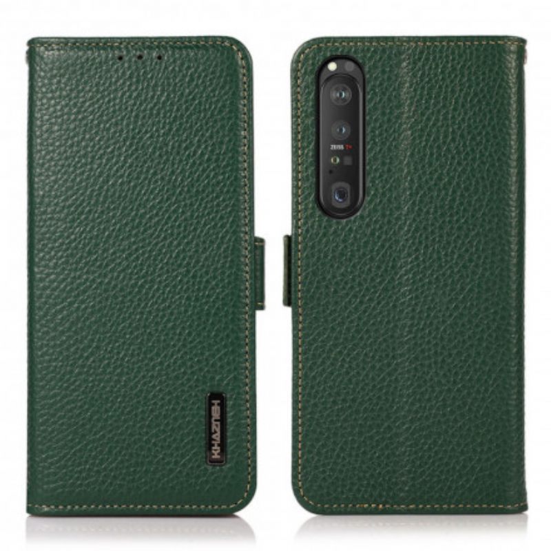 Κάλυμμα Sony Xperia 1 III Litchi Leather Khazneh Rfid