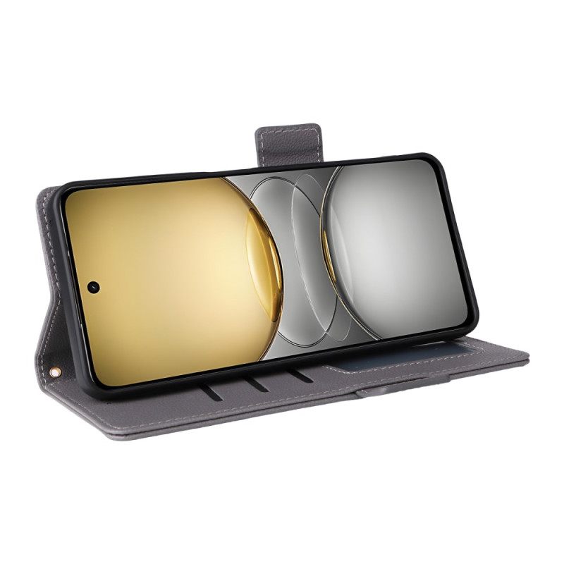 Δερματινη Θηκη Realme 14x 5g Δέρμα Λίτσι Με Λουράκι Σιλικόνης