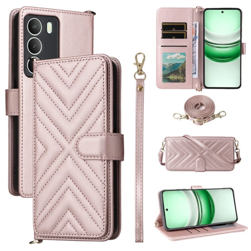 Δερματινη Θηκη Realme 14x 5g Καπιτονέ Με Λουράκι Και Ώμο