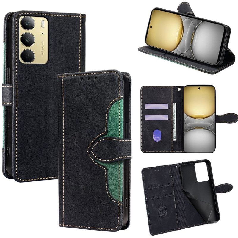 Δερματινη Θηκη Realme 14x 5g Σχέδιο Με Λουλούδια Σιλικόνης