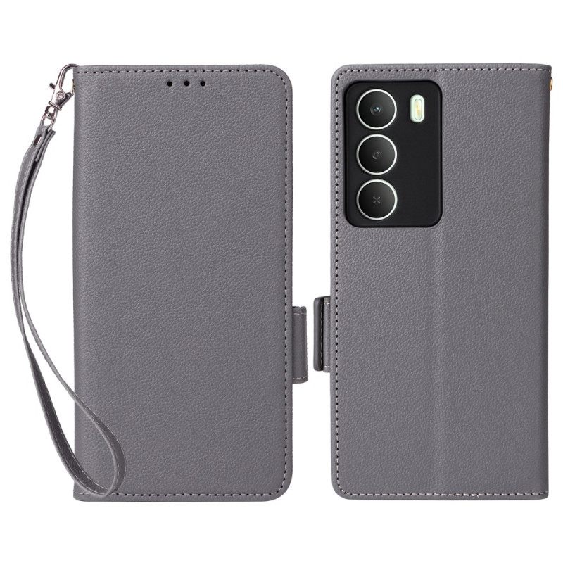 Δερματινη Θηκη Realme 14x 5g Υφή Λίτσι Με Κορδόνι