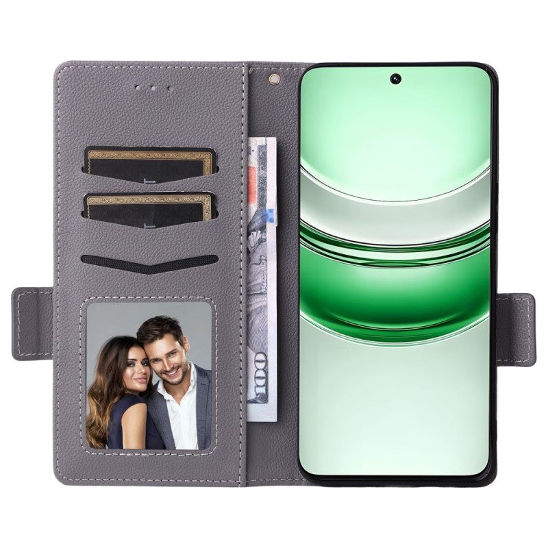 Δερματινη Θηκη Realme 14x 5g Υφή Λίτσι Με Κορδόνι