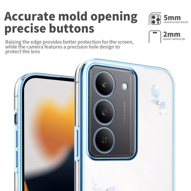 Κάλυμμα Realme 14x 5g Διακόσμηση Με Λουλούδια Και Στρας Kadem