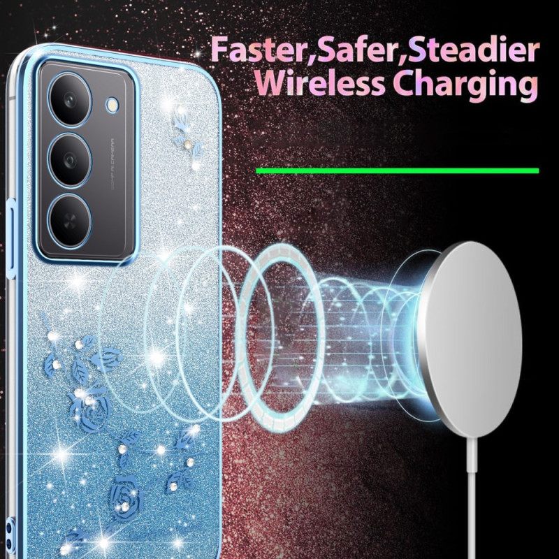 Κάλυμμα Realme 14x 5g Λουλούδια Και Στρας Kadem