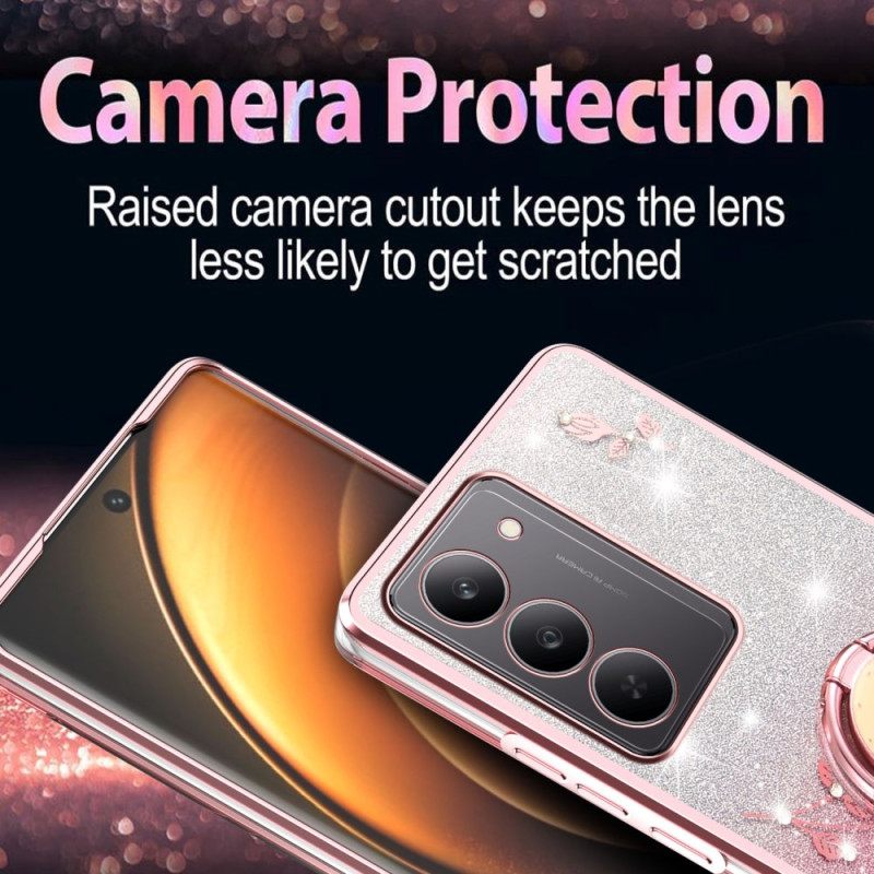 Κάλυμμα Realme 14x 5g Θήκη Για Δαχτυλίδι Με Λουλούδια Και Στρας Kadem