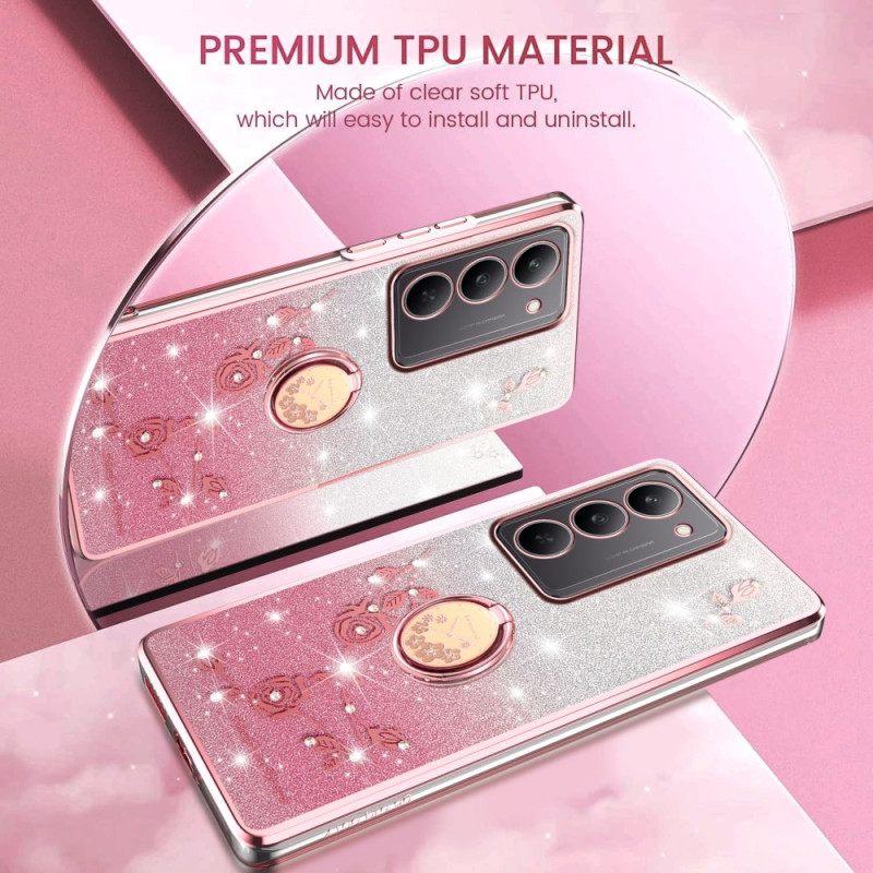 Κάλυμμα Realme 14x 5g Θήκη Για Δαχτυλίδι Με Λουλούδια Και Στρας Kadem