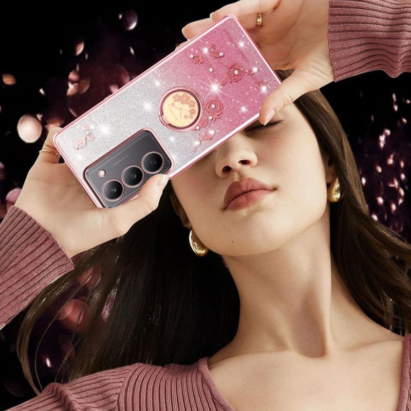 Κάλυμμα Realme 14x 5g Θήκη Για Δαχτυλίδι Με Λουλούδια Και Στρας Kadem