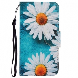 δερματινη θηκη Poco X4 Pro 5G με κορδονι Strappy Daisies