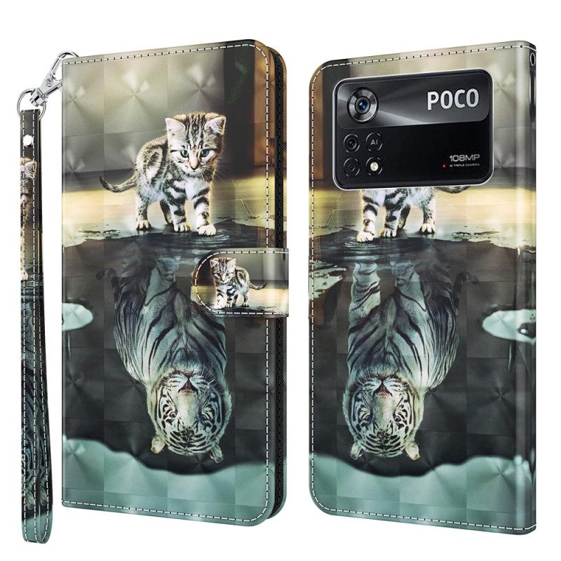 Κάλυμμα Poco X4 Pro 5G με κορδονι Dream Of Kitten With Strap