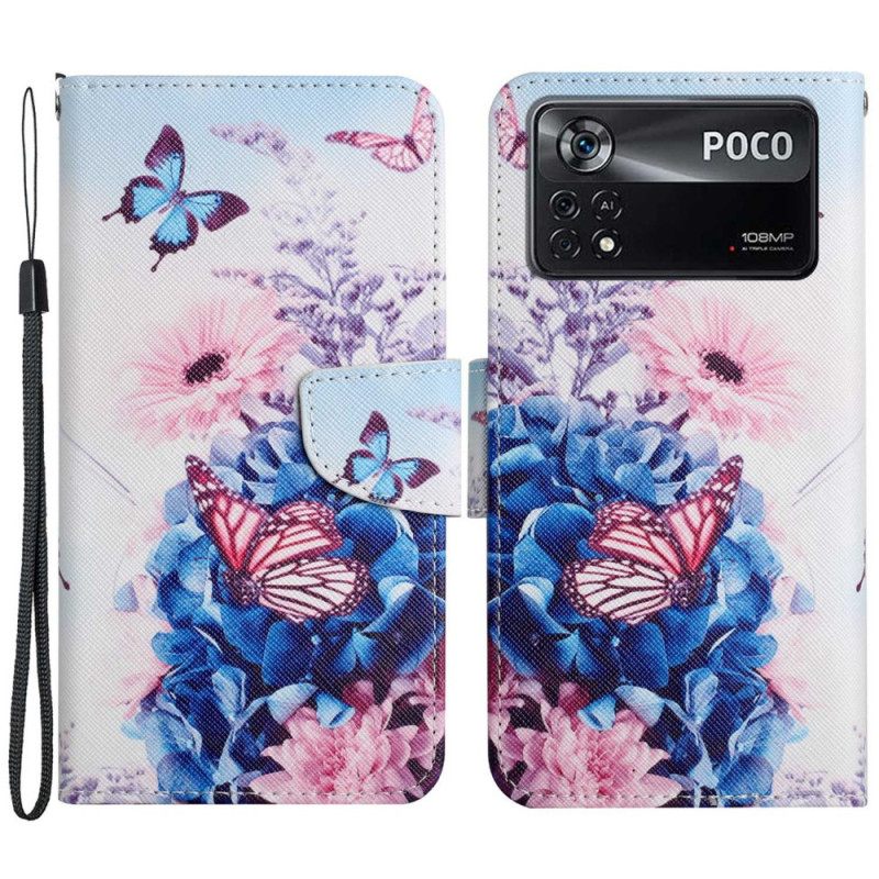 Κάλυμμα Poco X4 Pro 5G με κορδονι Floral Strappy Fantasy