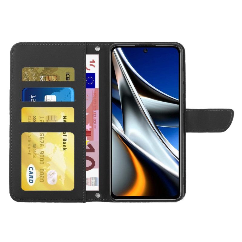 Κάλυμμα Poco X4 Pro 5G Πεταλούδες Με Ιμάντα Ώμου