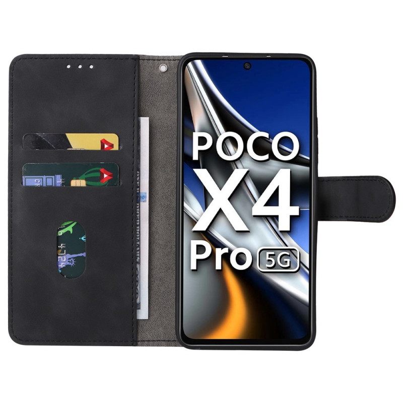 Θήκη Flip Poco X4 Pro 5G Απλό Δέρμα