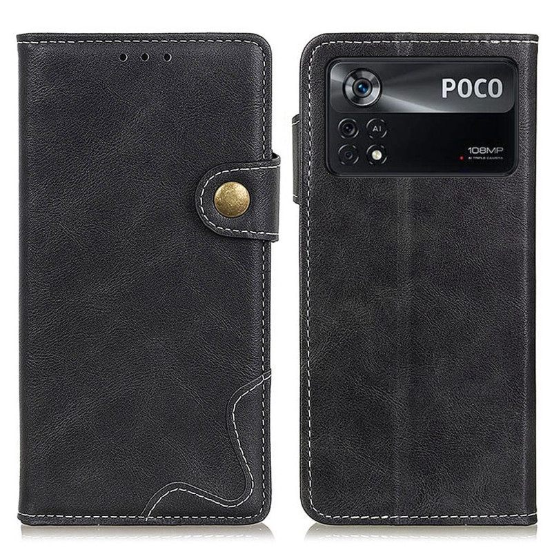 Θήκη Flip Poco X4 Pro 5G Καλλιτεχνική Ραπτική