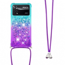 Θήκη Poco X4 Pro 5G με κορδονι Κορδόνι Σιλικόνης Glitter