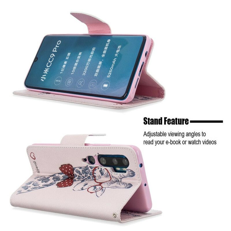 δερματινη θηκη Xiaomi Mi Note 10 / 10 Pro Εξυπνάδα Καμηλοπάρδαλη