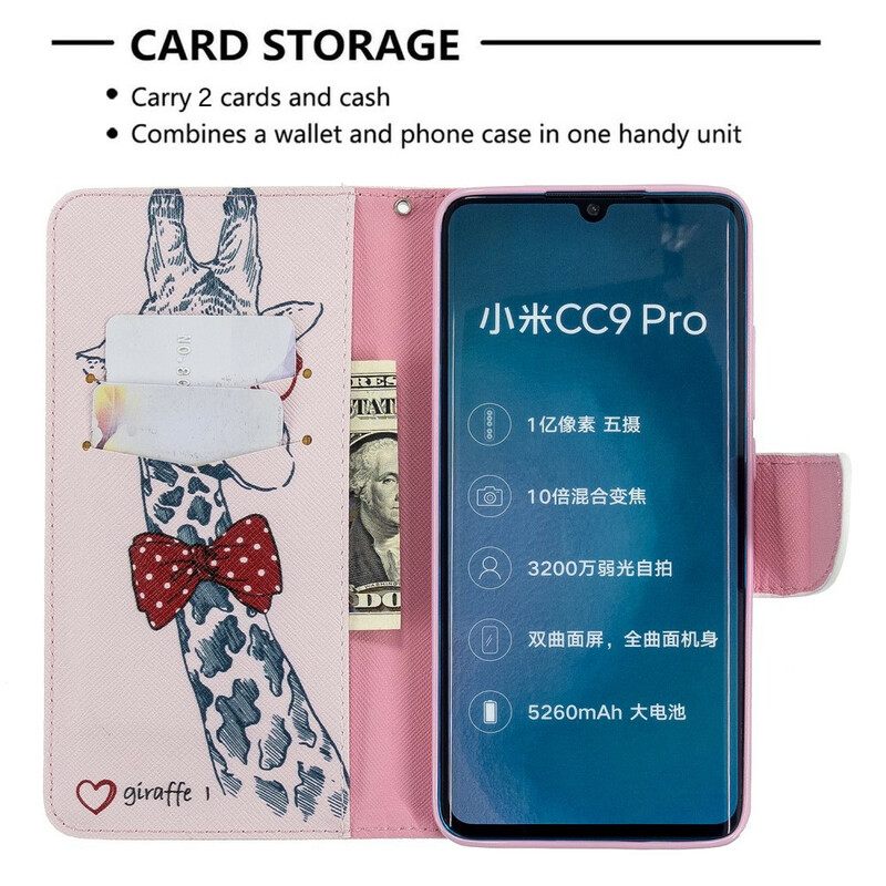 δερματινη θηκη Xiaomi Mi Note 10 / 10 Pro Εξυπνάδα Καμηλοπάρδαλη