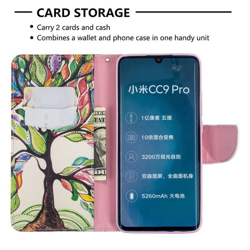 Θήκη Flip Xiaomi Mi Note 10 / 10 Pro Έγχρωμο Δέντρο