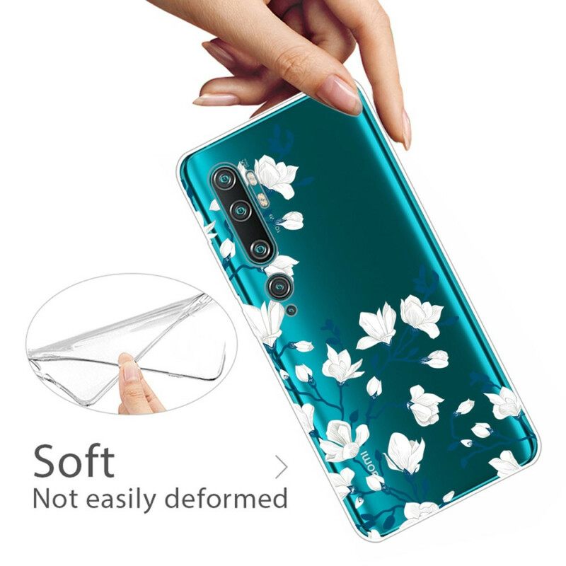 θηκη κινητου Xiaomi Mi Note 10 / 10 Pro Λευκά Λουλούδια