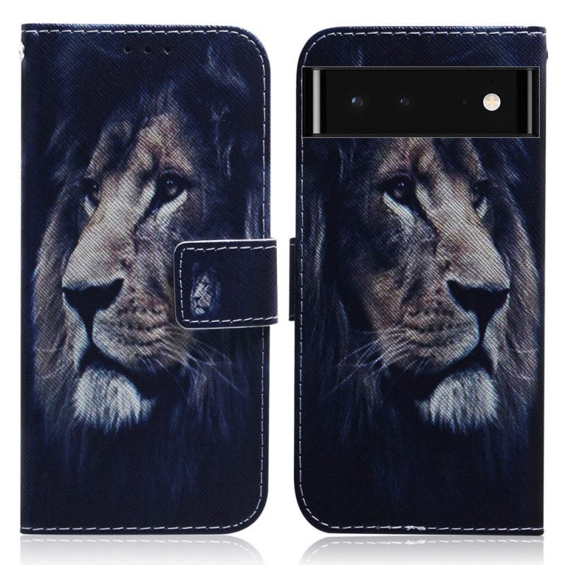 δερματινη θηκη Google Pixel 6 Dreaming Lion